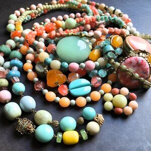 BloomingAnna Treasure Bag 1 LB Curated Jewelry Mix + Sterling Angel Wing Charm